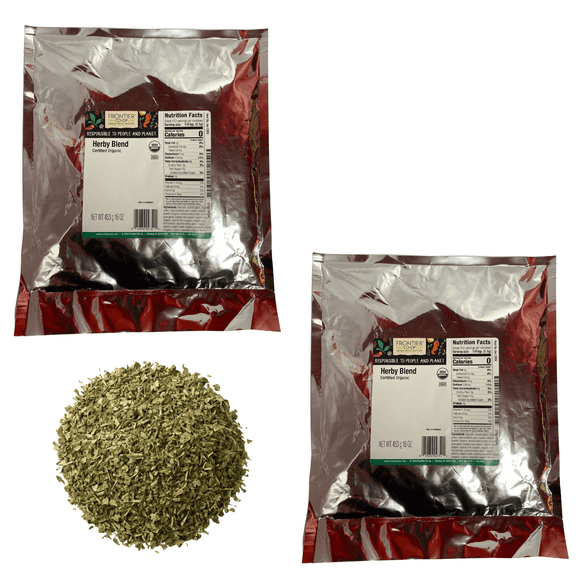 (2 pack) Frontier Co-op Herby Seasoning Blend, Organic 16 oz