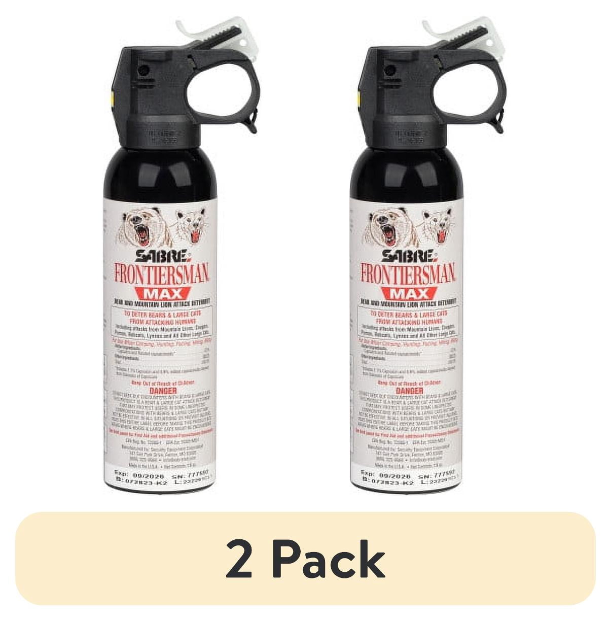 (2 pack) SABRE Frontiersman MAX Bear Spray and Mountain Lion Deterrent, 7.9 oz, 40 ft Range, Maximum Strength, Animal Pepper Sprays, 1 Ct