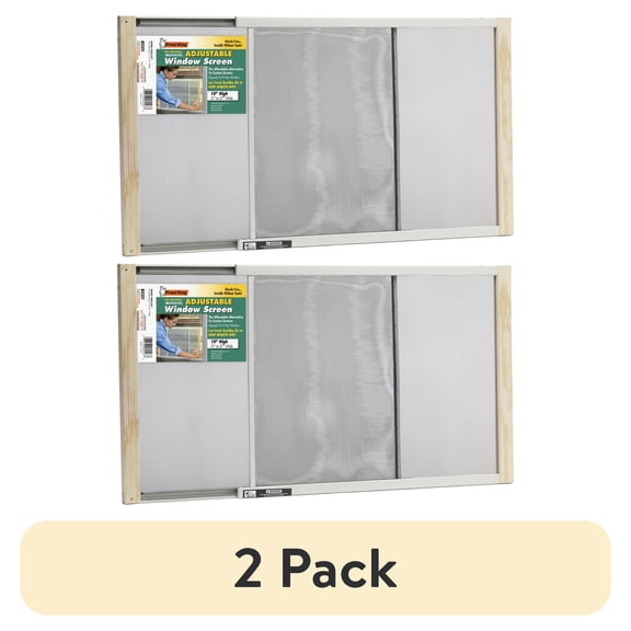 (2 pack) Frost King® AWS1537/6W W.B. Marvin Adjustable Window Screen, 15" High with Wood Frame, Fits Windows 21 - 37" Wide
