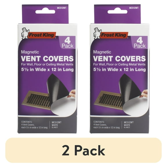 (2 pack) Frost King® Magnetic Vent Covers for Wall, Floor or Ceiling, 5.5" Wide x 12" Long, Clear, Pack of 4
