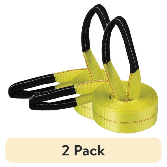 (2 pack) Fuel Helmets 2 in. x 20 ft. Deluxe Tow/Recovery Strap with Looped Ends (10,000 lbs. Break Strength)