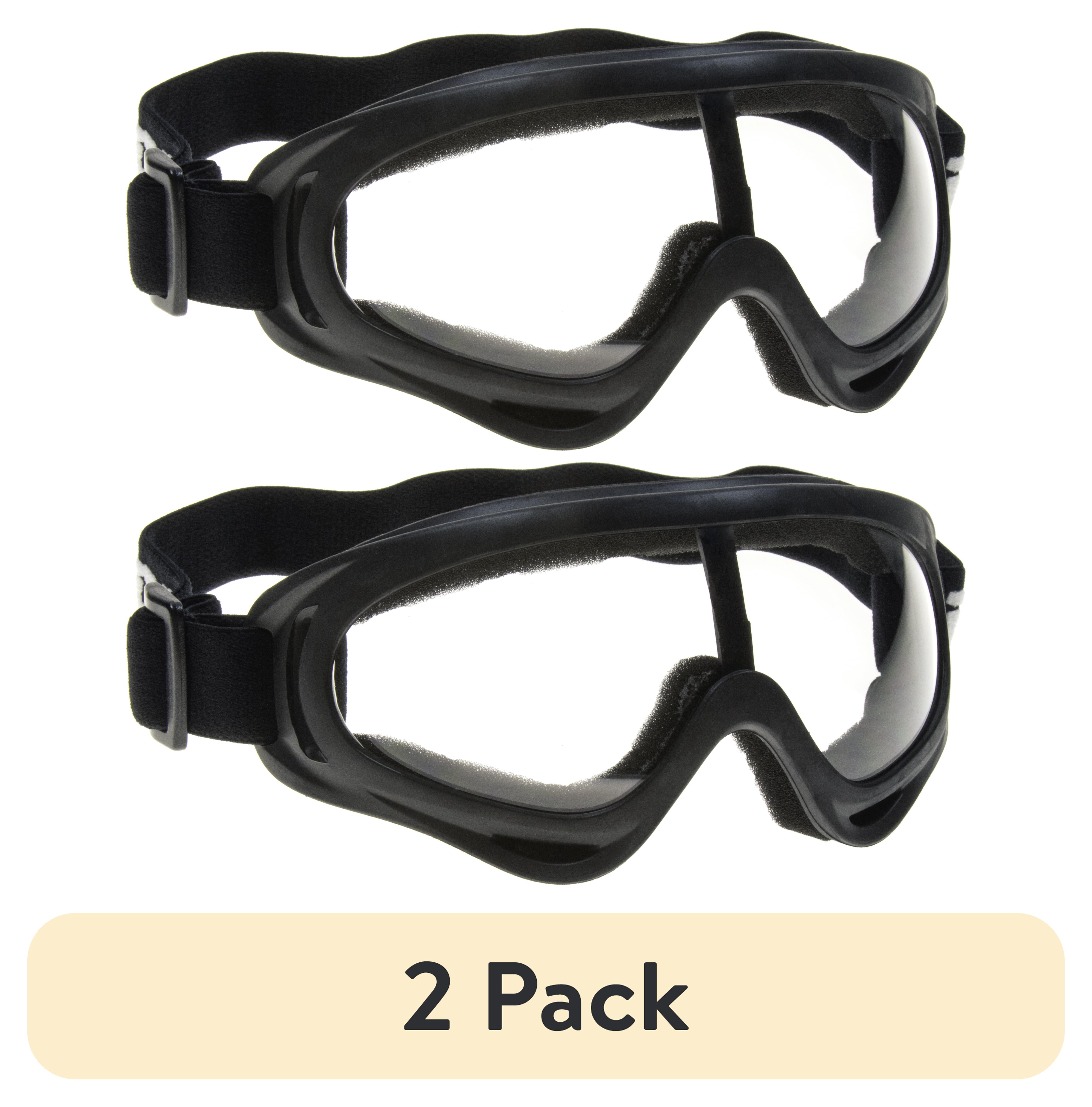 (2 pack) Fuel Helmets Adult Premium Riding Glasses for Motorcycle, Moped, or Scooter - Black Frame, Clear Lens, One Size
