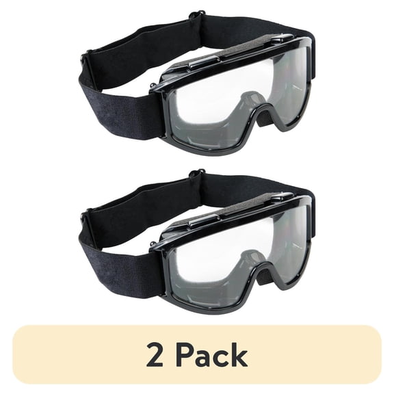 (2 pack) Fuel Helmets Youth Kids, Premium Riding Goggles, Single Clear Lens with Black Frame, MX, ATV, Dirt Bike, Off-Road Riding