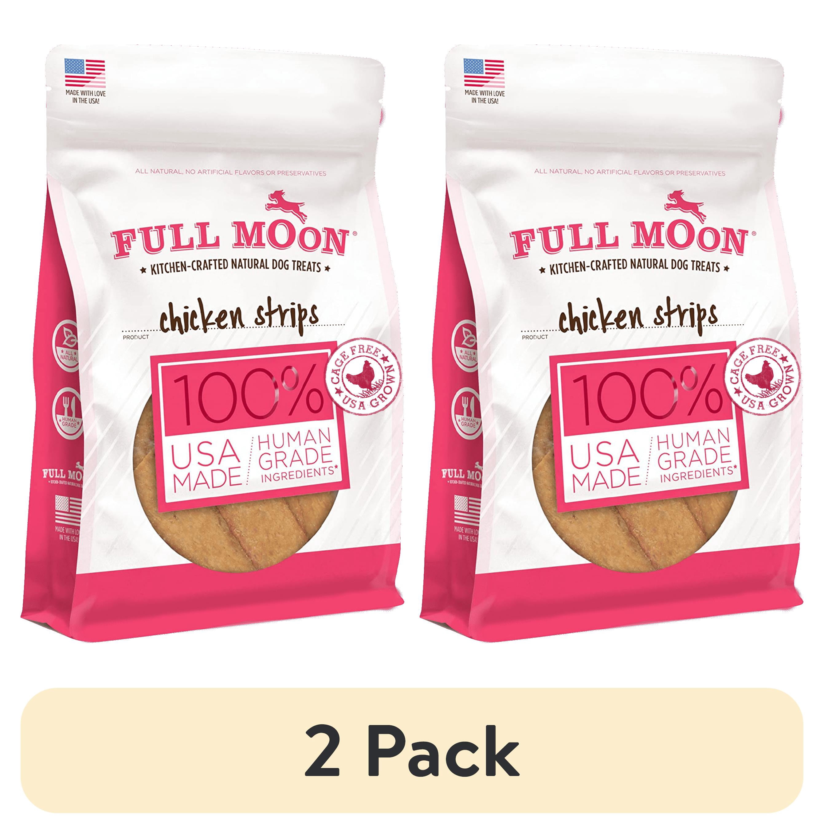 (2 pack) Full Moon All Natural Human Grade Dog Treats, Chicken Strips, 12 Oz.