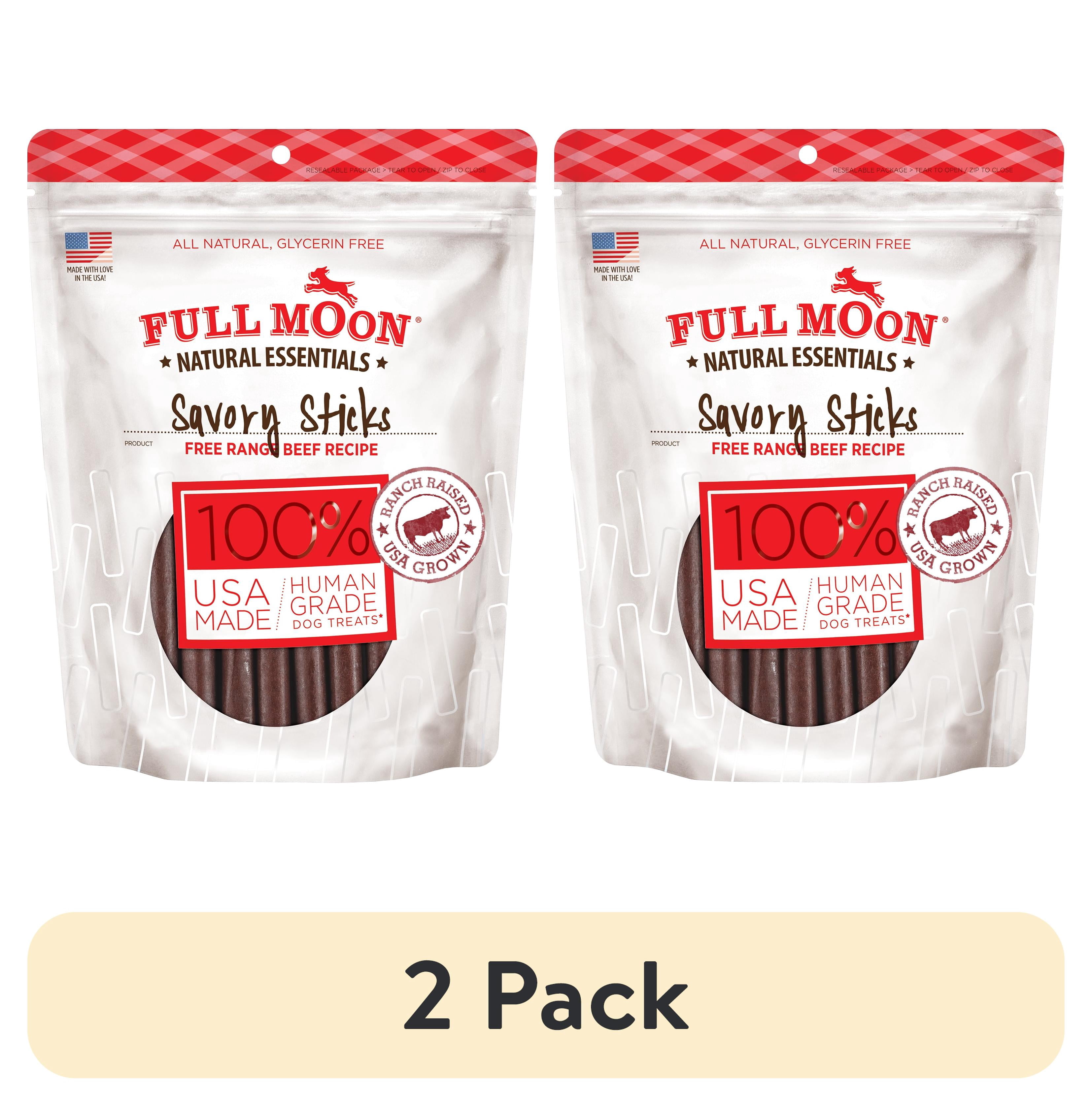 (2 pack) Full Moon Natural Essentials Beef Sticks Dog Treats, 22oz