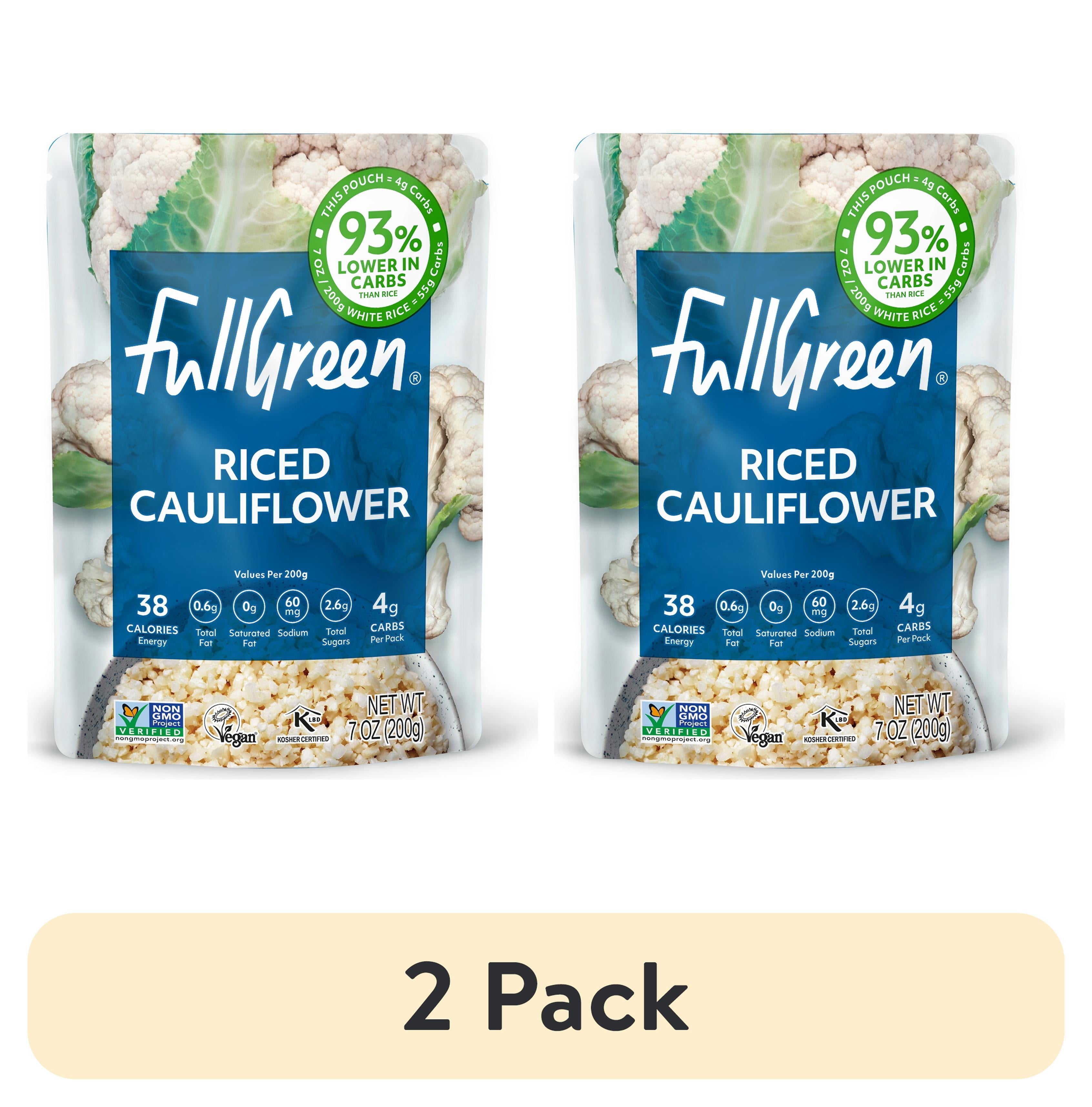 (2 pack) Fullgreen Riced Cauliflower 7.05 oz Shelf Stable Pouch
