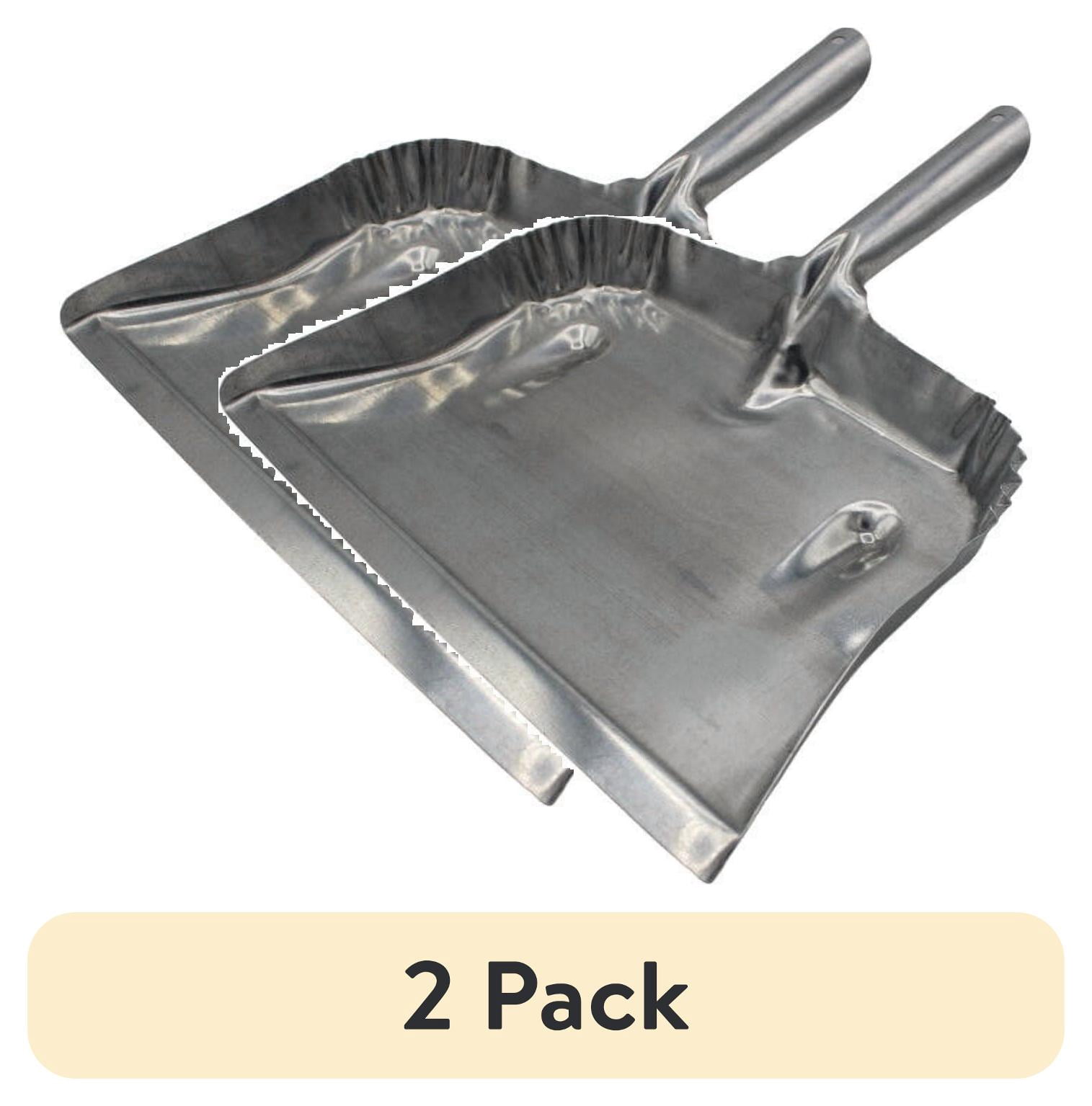 (2 pack) Fulton Heavy Duty Galvanized Steel Dustpan - Silver