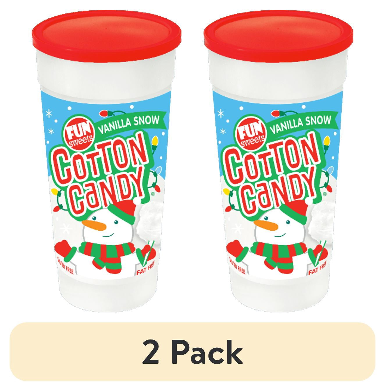 (2 pack) Fun Sweets Brand 6 Ounce Vanilla Snow Cotton Candy. Peanut Free & Gluten Free.
