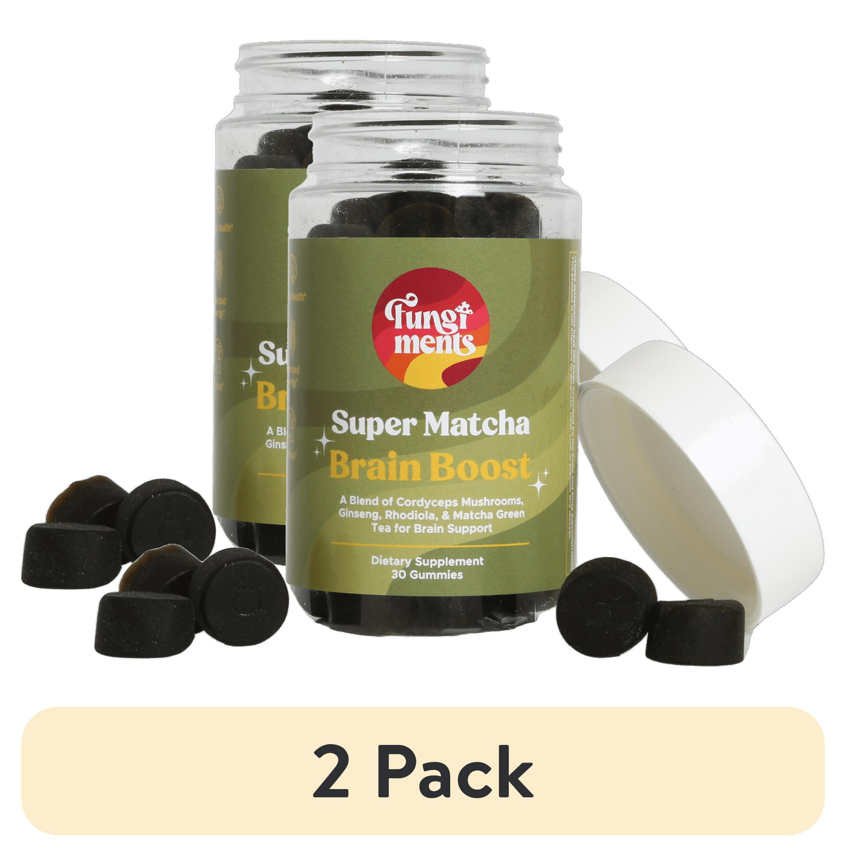 (2 pack) Fungiments Super Matcha - Daily Energy, Endurance, Reduce Fatigue, Cordyceps, Green Tea, Ginseng - 30ct