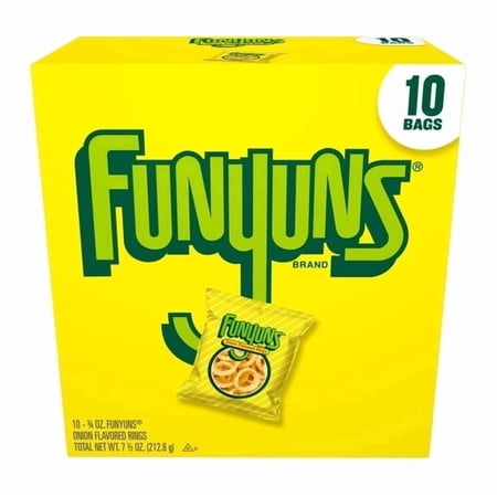 2 pack Funyuns Onion Ring Flavored Snack Chips, 10 Count Multipack