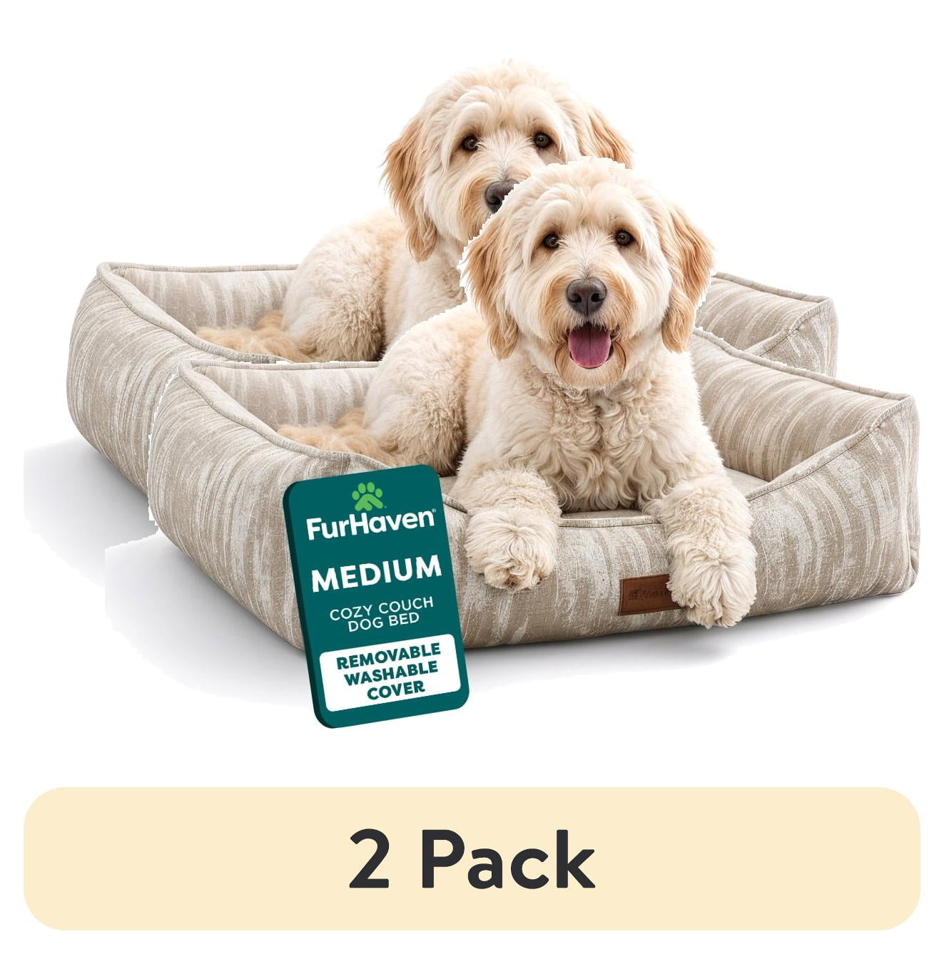 Furhaven Pet Products Medium Overstuffed Cozy Couch Non-Slip Dog