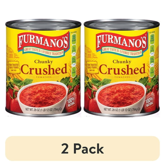 (2 pack) Furmano's Chunky Crushed Tomatoes, 28oz, Can