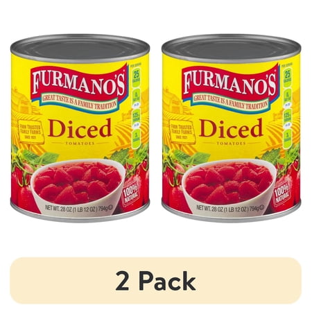 (2 pack) Furmano's Diced Tomatoes, 28oz, Can