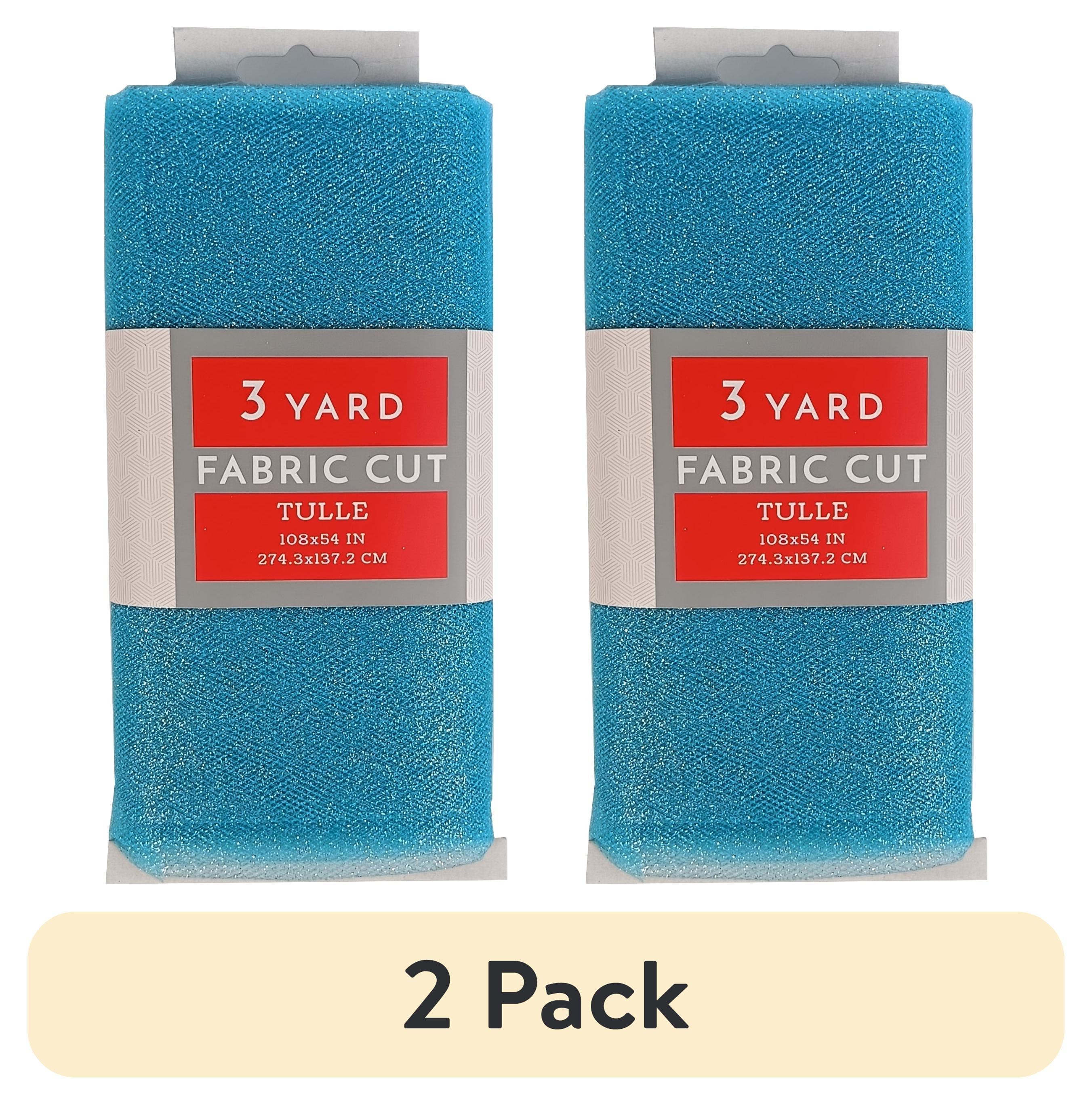 (2 pack) 3 Yard Cut Glitter Tulle Fabric, Lapis, 54" Wide for Apparel & Crafting, by Fuzhou