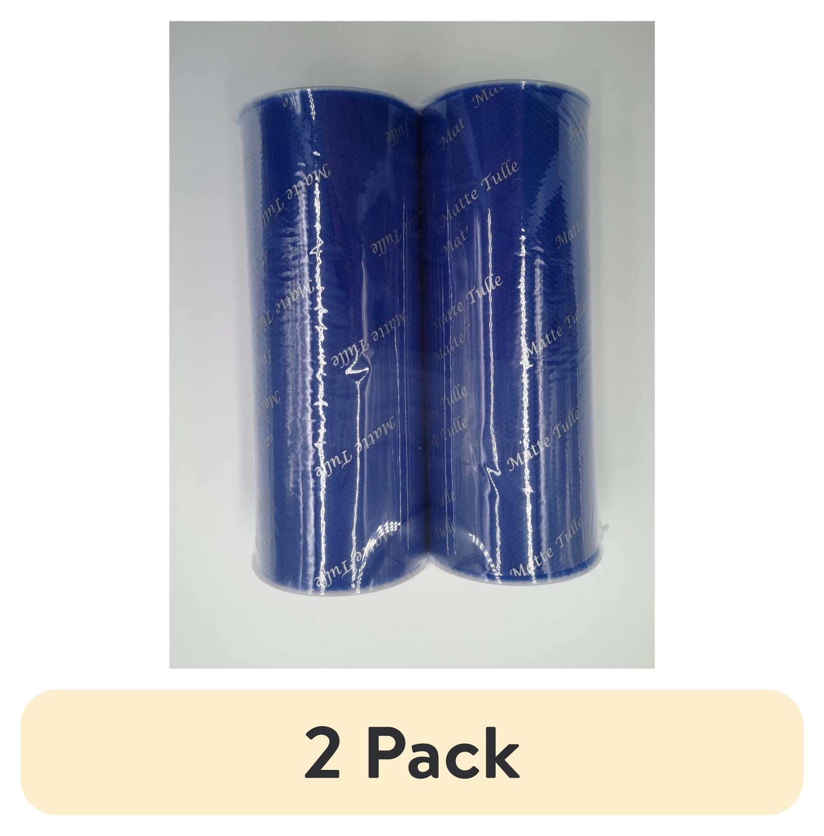 (2 pack) Fuzhou 6"*25yd matte tull fabric royal blue,100% polyester, by the bolt