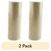 (2 pack) Fuzhou 6inch 12Yd Glitter Tull Spool Ribbon Gold,100% Polyester By The Bolt