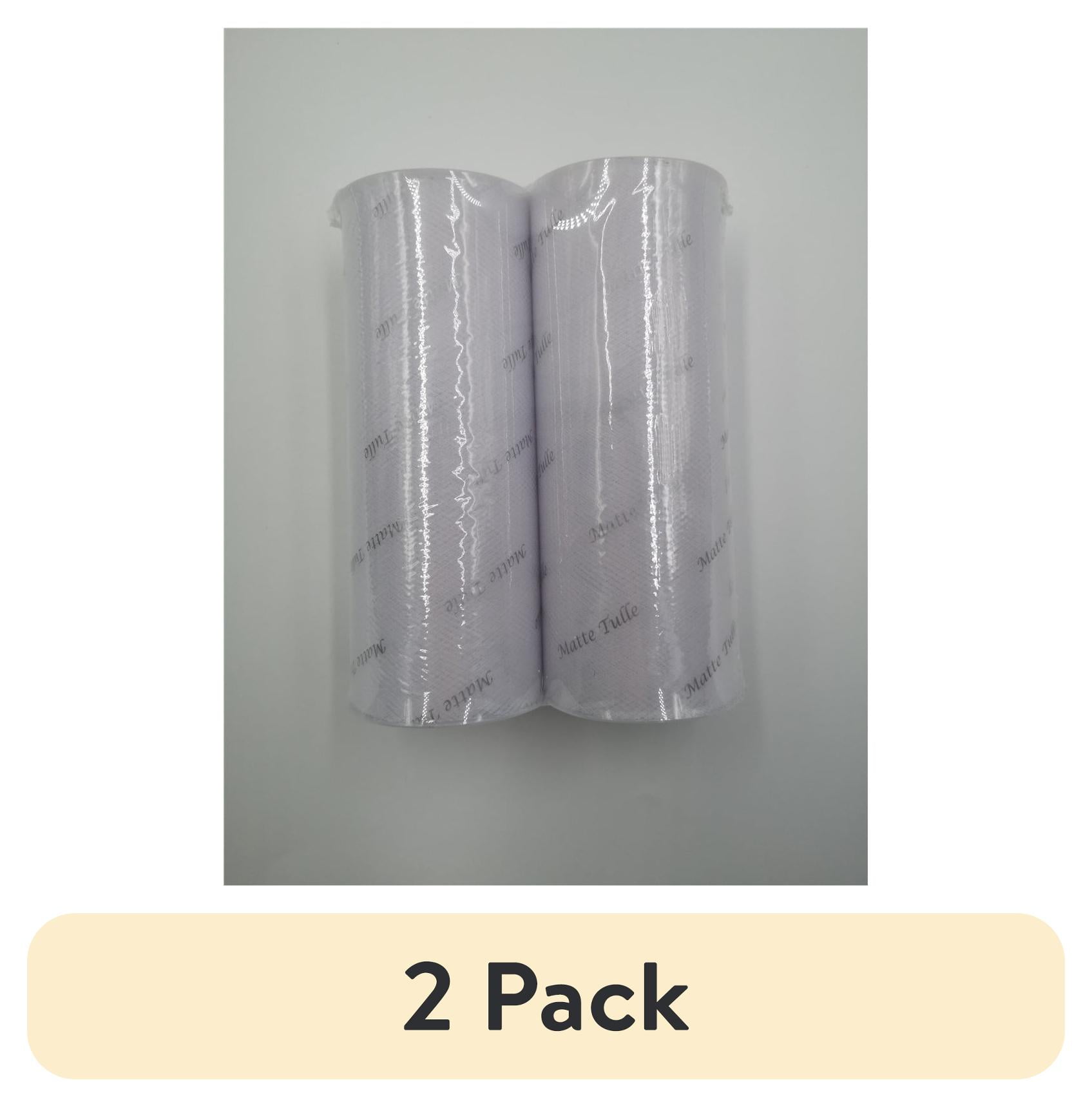 (2 pack) Fuzhou Unbrand 6" 25Yd White Matte Tulle Fabric,100% Polyester by the Bolt