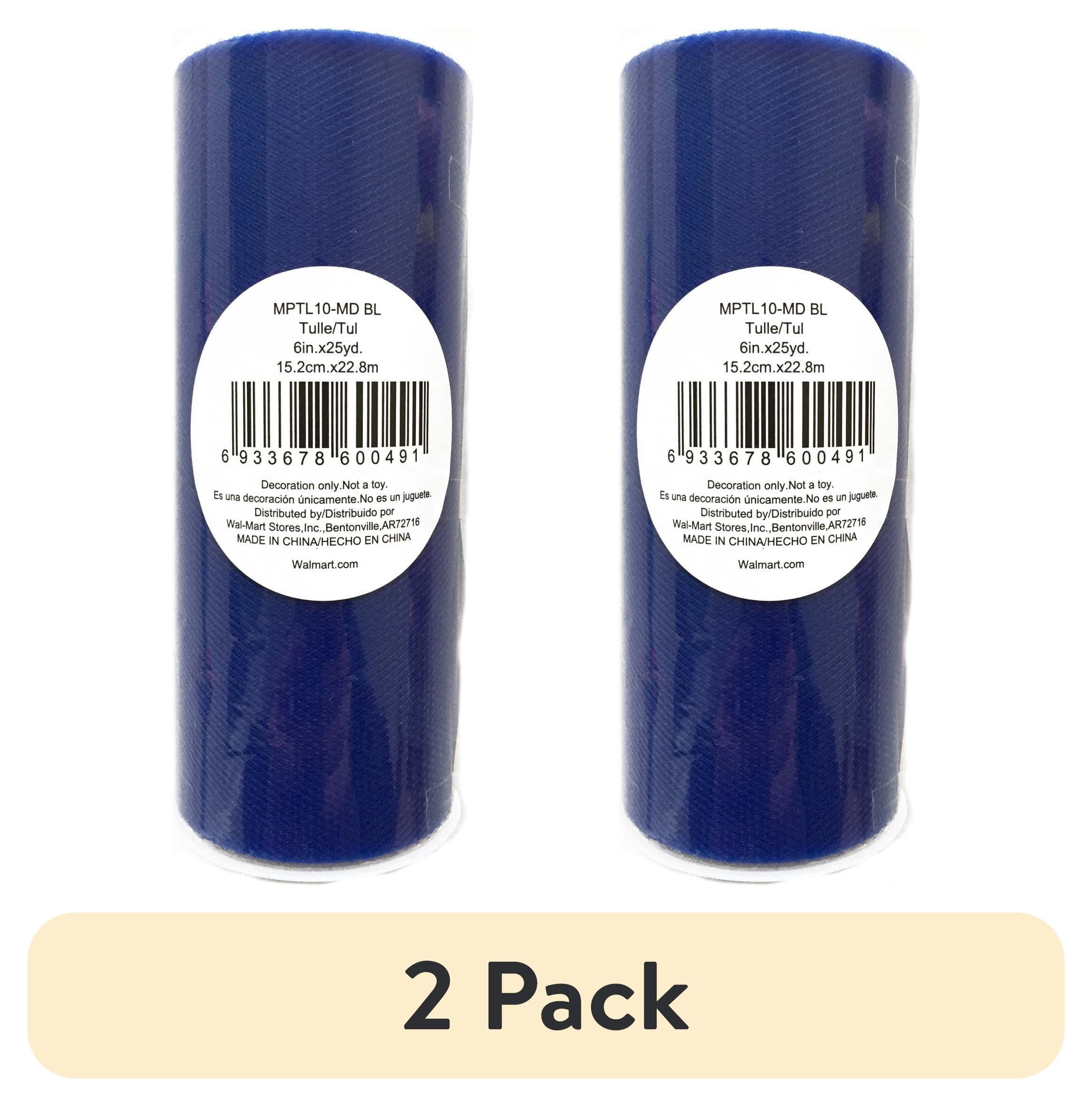 (2 pack) Fuzhou Unbrand 6" True Blue Matte Tulle, 25 Yards by the Bolt.