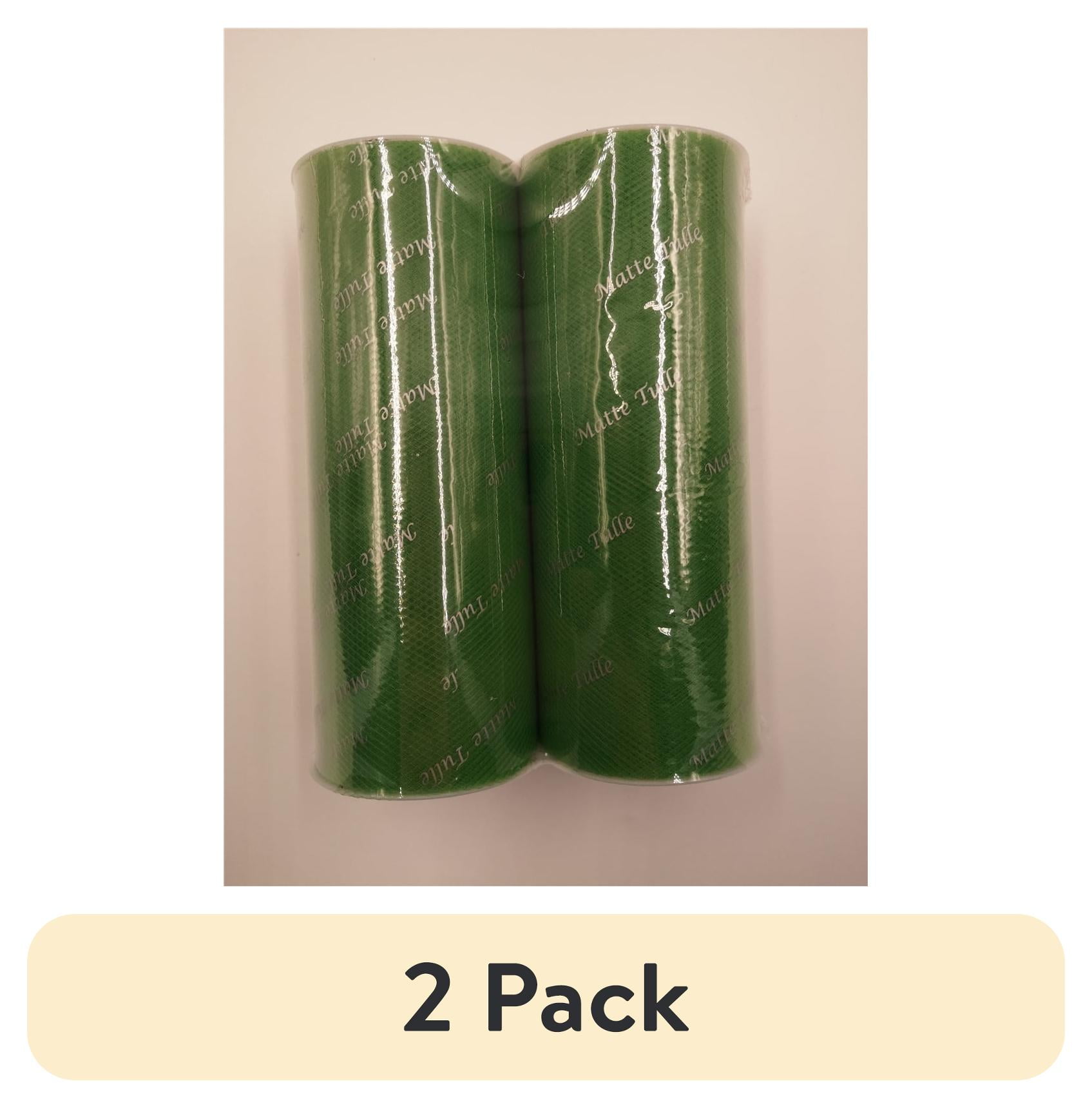 (2 pack) Fuzhou Unbrand 6inch 25Yd Emerald Matte Tulle,100% Polyester by the Bolt