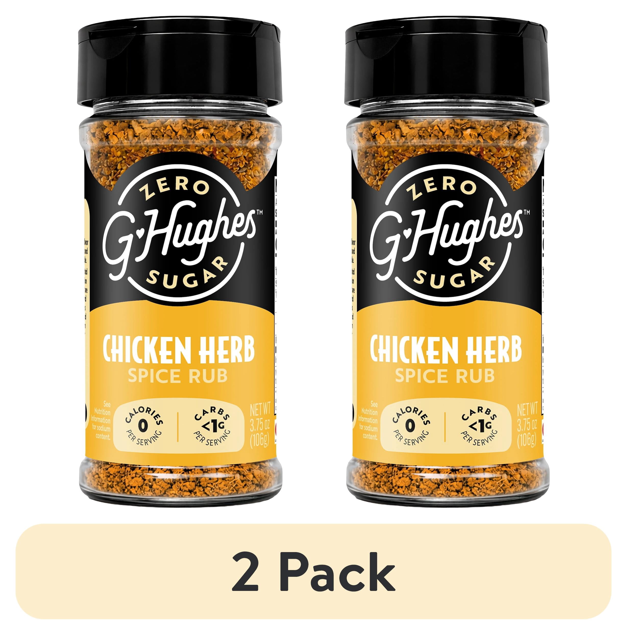 (2 pack) G Hughes Zero Sugar Chicken Herb Spice Rub, 3.75 oz