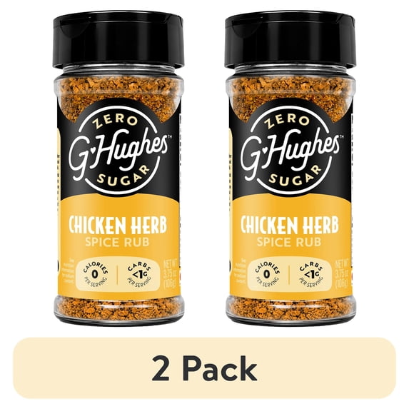 (2 pack) G Hughes Zero Sugar Chicken Herb Spice Rub, 3.75 oz