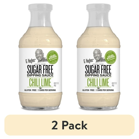 (2 pack) G Hughes Sugar Free Chili Lime Dipping Sauce, 17 oz