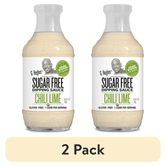 (2 pack) G Hughes Sugar Free Chili Lime Dipping Sauce, 17 oz