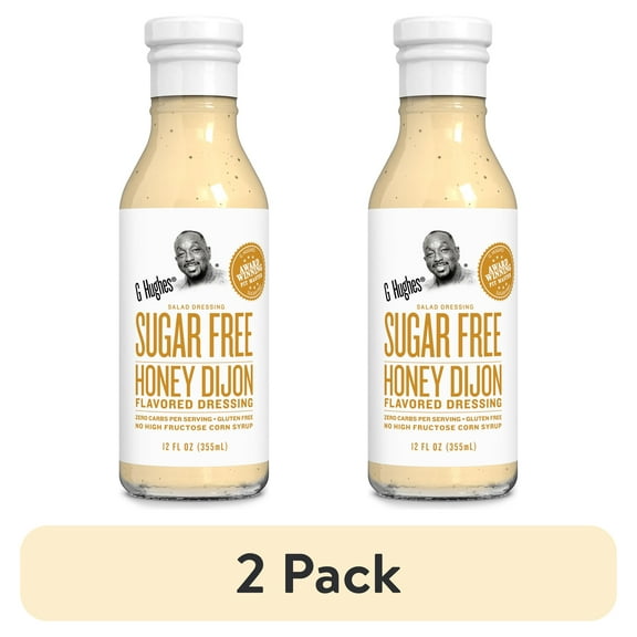 (2 pack) G Hughes Sugar Free Honey Dijon Dressing, 12 fl oz