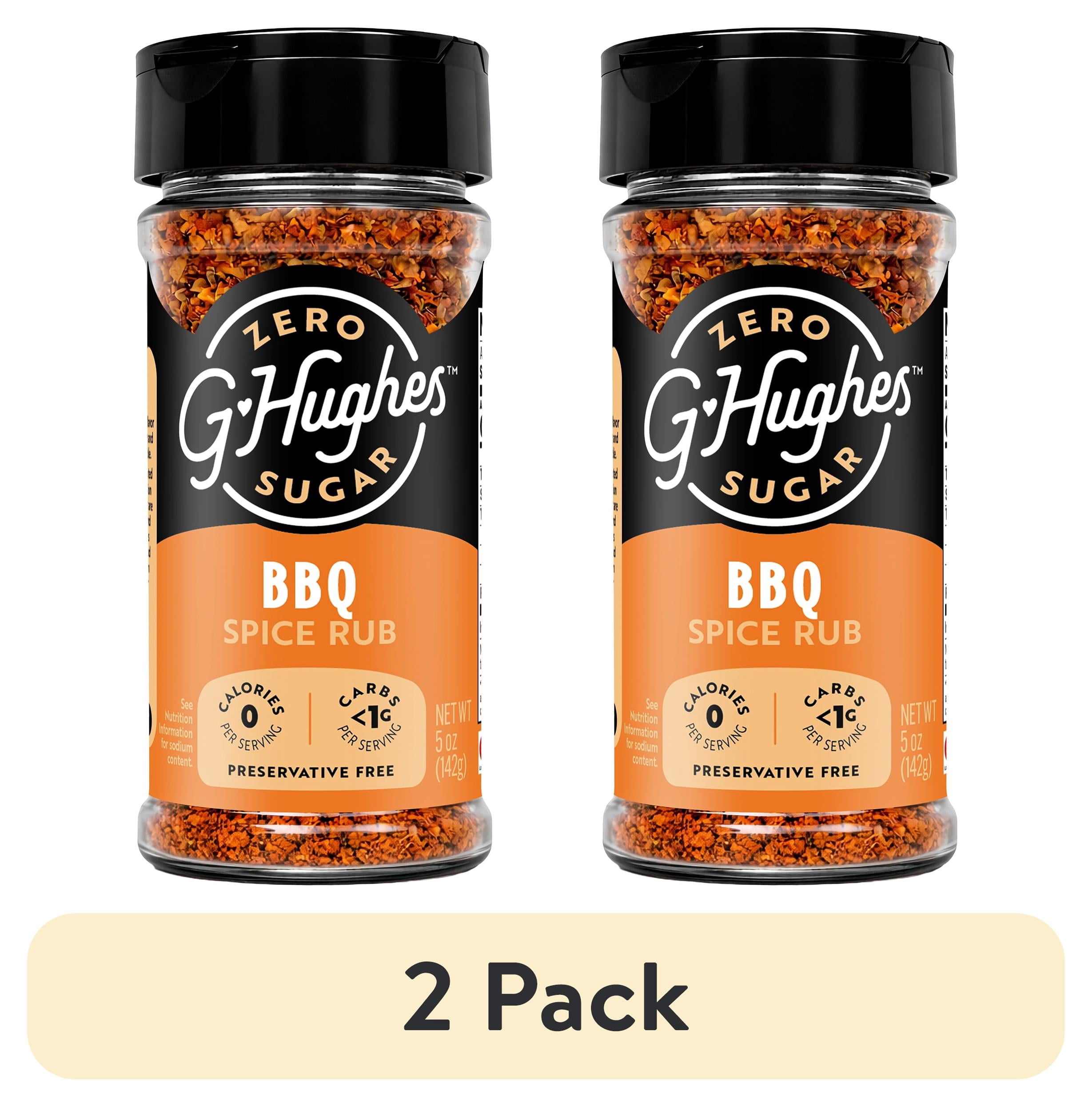 (2 pack) G Hughes Zero Sugar BBQ Spice Rub, 5 oz