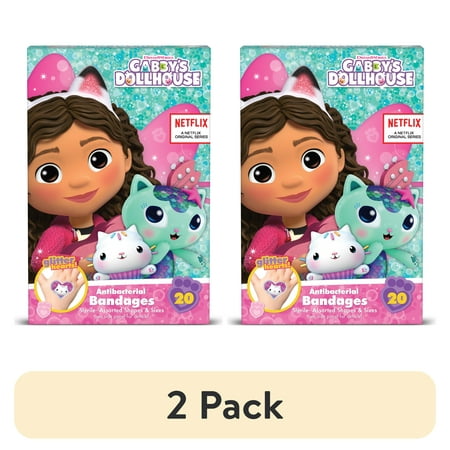 (2 pack) GABBYS DOLLHOUSE GLITTER SHAPES ANTB 4.5OZ 3 ASST 20CT