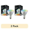thumbnail image 1 of (2 pack) GE Cync Dynamic Effects BR30 Smart LED Light Bulb with Music Sync, Full Color, 65 Watts, E26 Base, 1 of 8