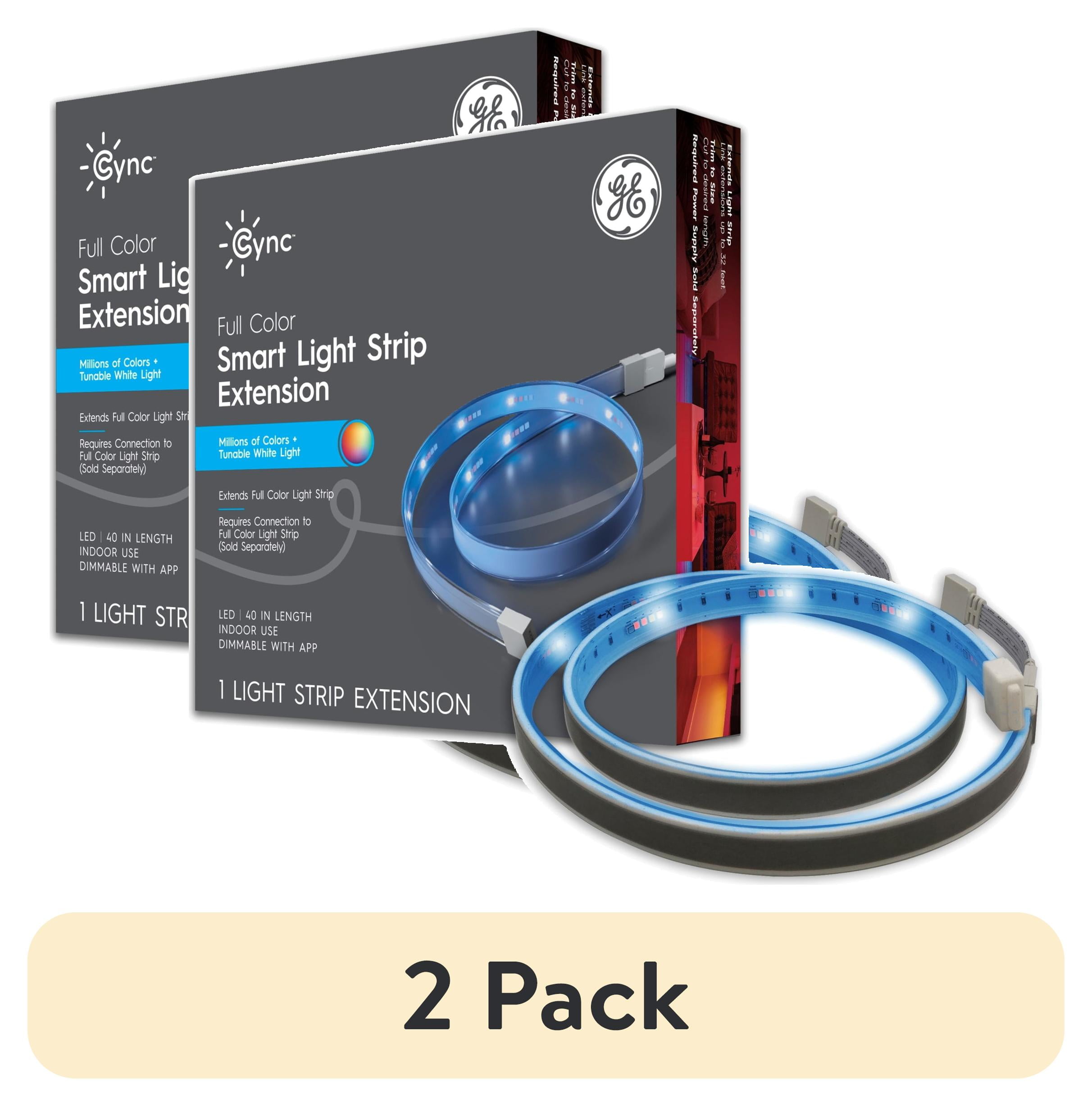 (2 pack) GE Cync Smart LED Light Strip Extension Only, Color Changing Indoor Lights, Corded Electric, 40in