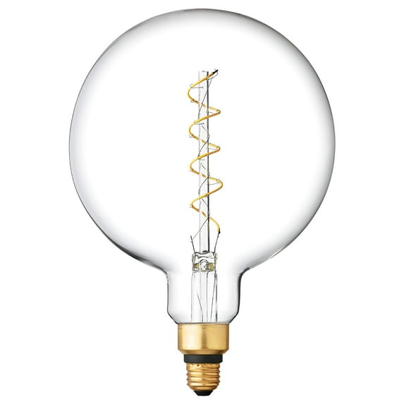 2 pack GE Globe LED Vintage Light Bulb, Spiral G63 Clear Glass LED Edison Bulb, 6.5-Watt (40 Watt Replacement Dimmable LED Light Bulbs)