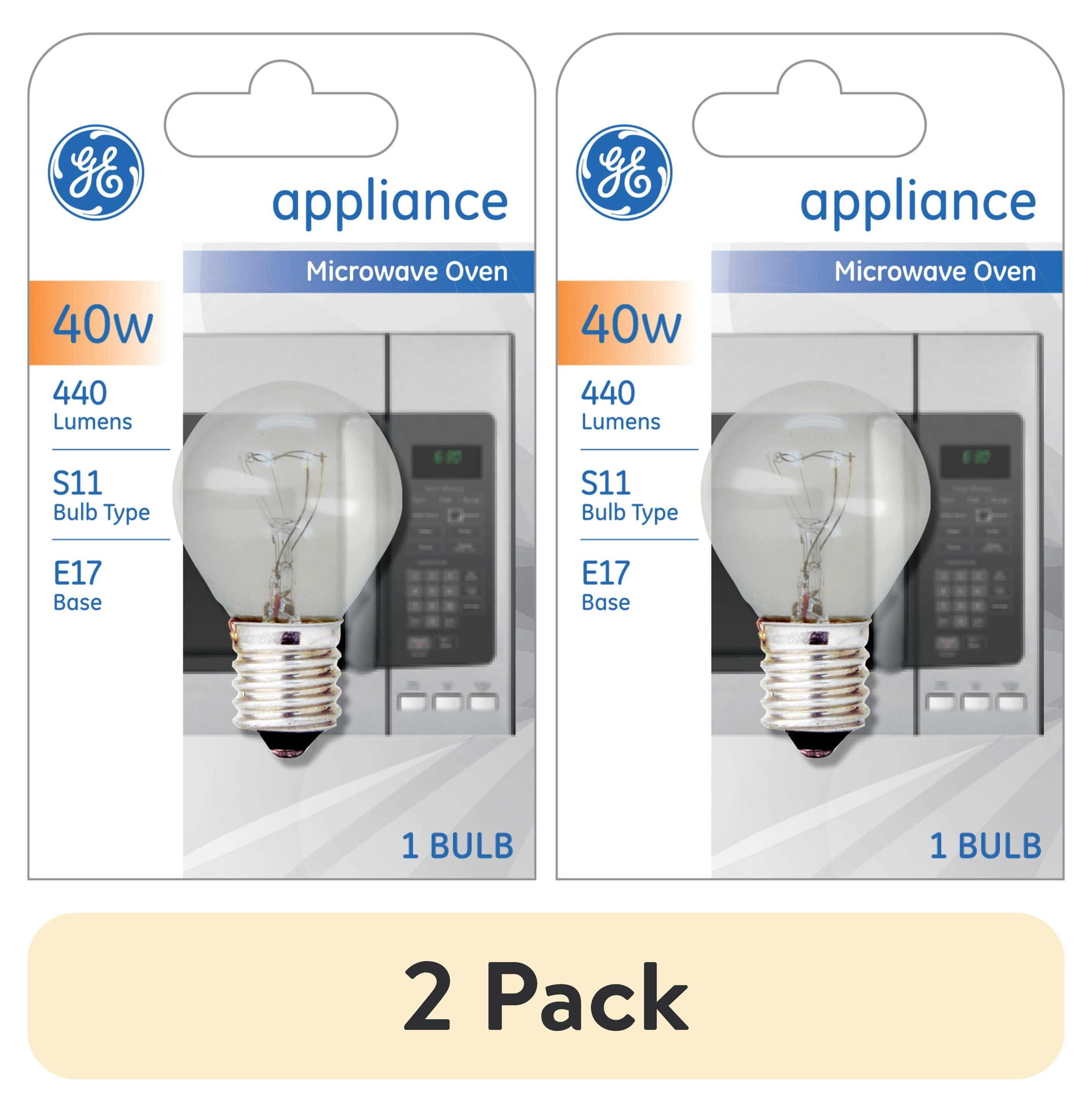 (2 pack) GE Incandescent Light Bulb, 40 watts, Soft White, S11 Appliance Bulb, E17 Base, 1pk