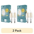 thumbnail image 1 of (2 pack) GE LED+ Dusk to Dawn LED Light Bulbs, 60 Watt, Soft White, Candle Bulbs, Small Base, 2pk, 1 of 18