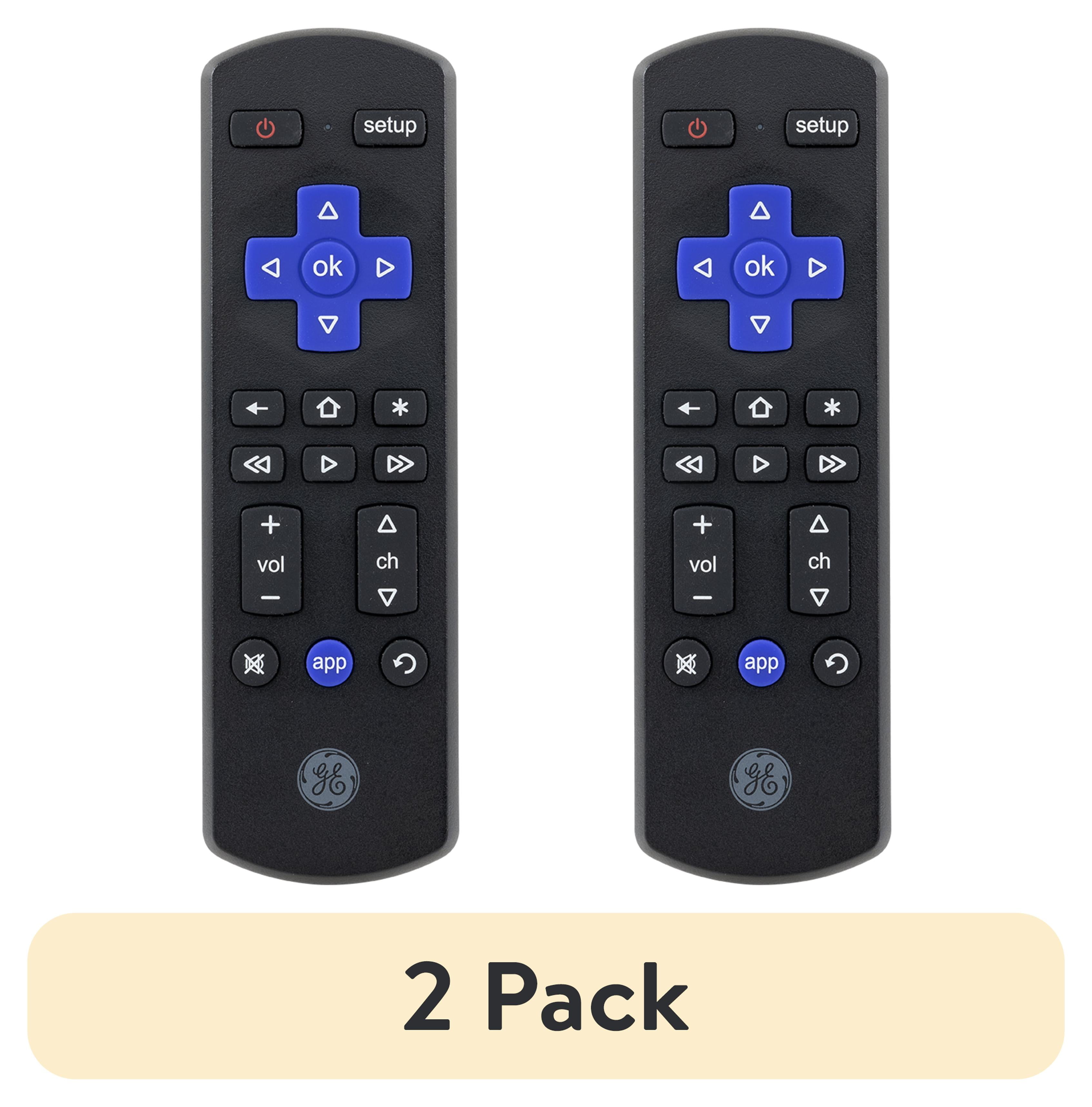 2 pack GE Roku TV Direct Replacement TV Remote Control in