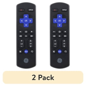 (2 pack) GE Roku TV Direct Replacement TV Remote Control in Black, 66814