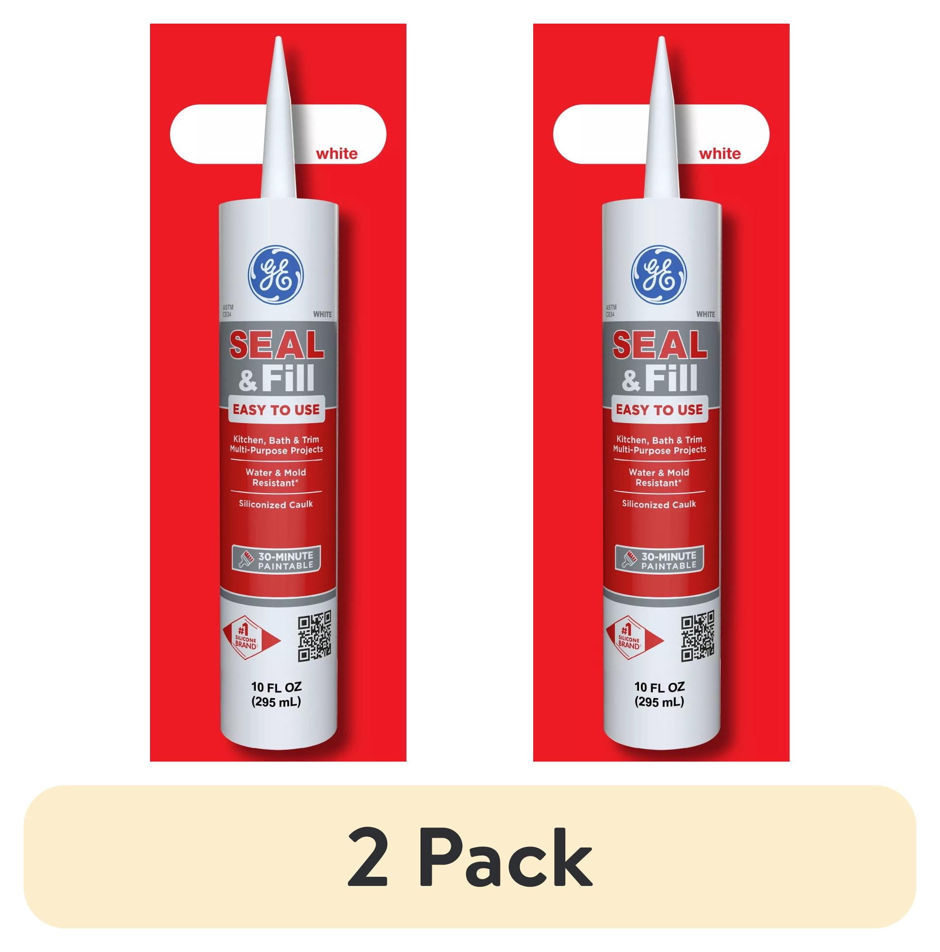 (2 pack) GE Seal And Fill Multipurpose Kitchen & Bath, Pack of 1, White 10 fl oz Cartridge