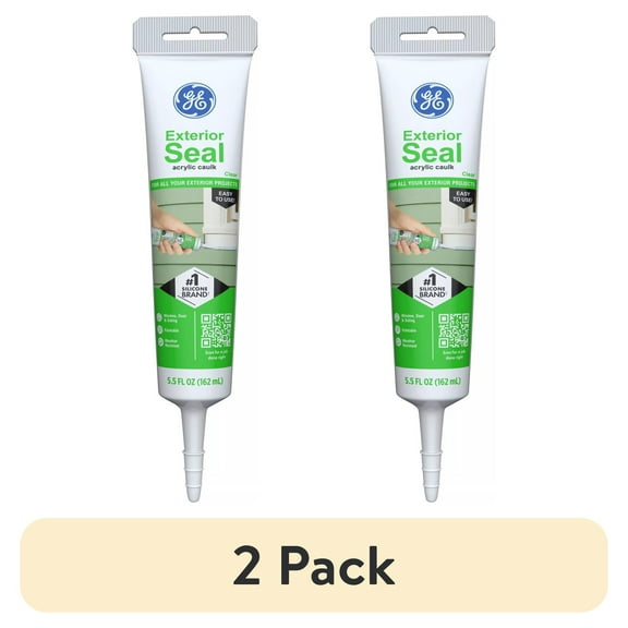 (2 pack) GE Exterior Seal Window & Door, Pack of 1, Clear 5.5 oz Tube