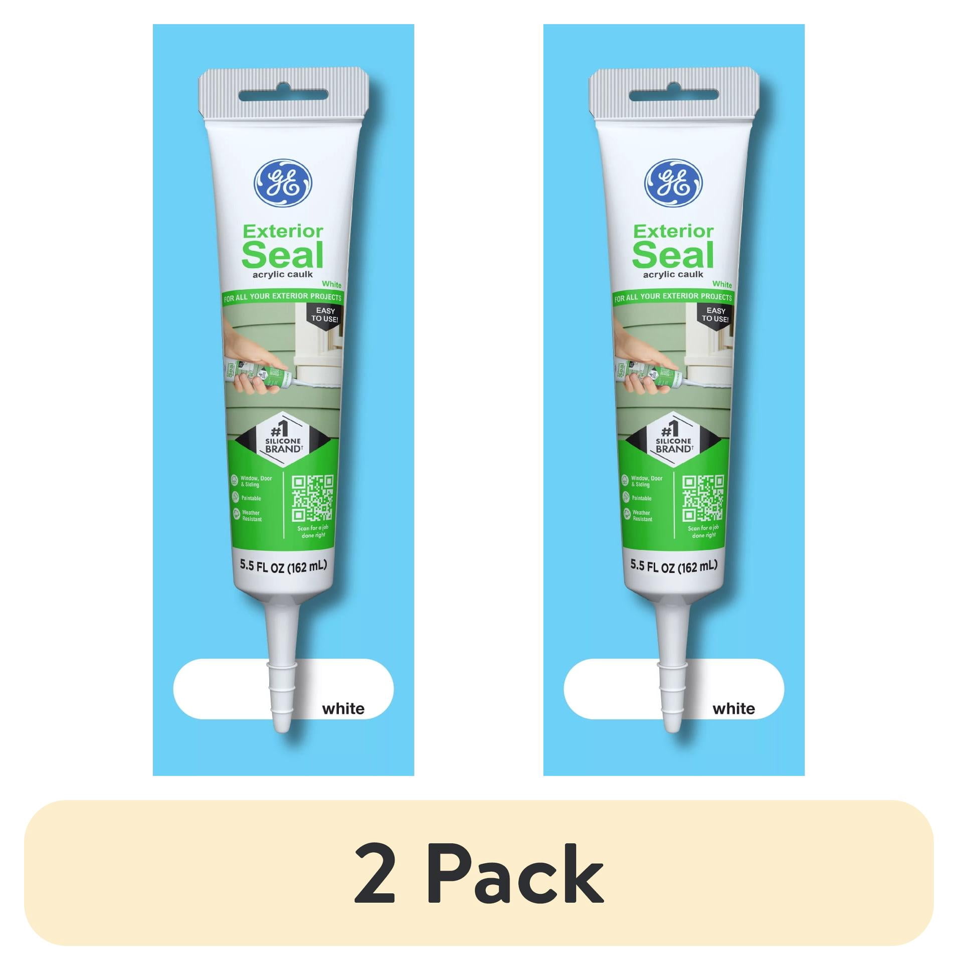 (2 pack) GE Exterior Seal Window & Door, Pack of 1, White 5.5 oz Tube