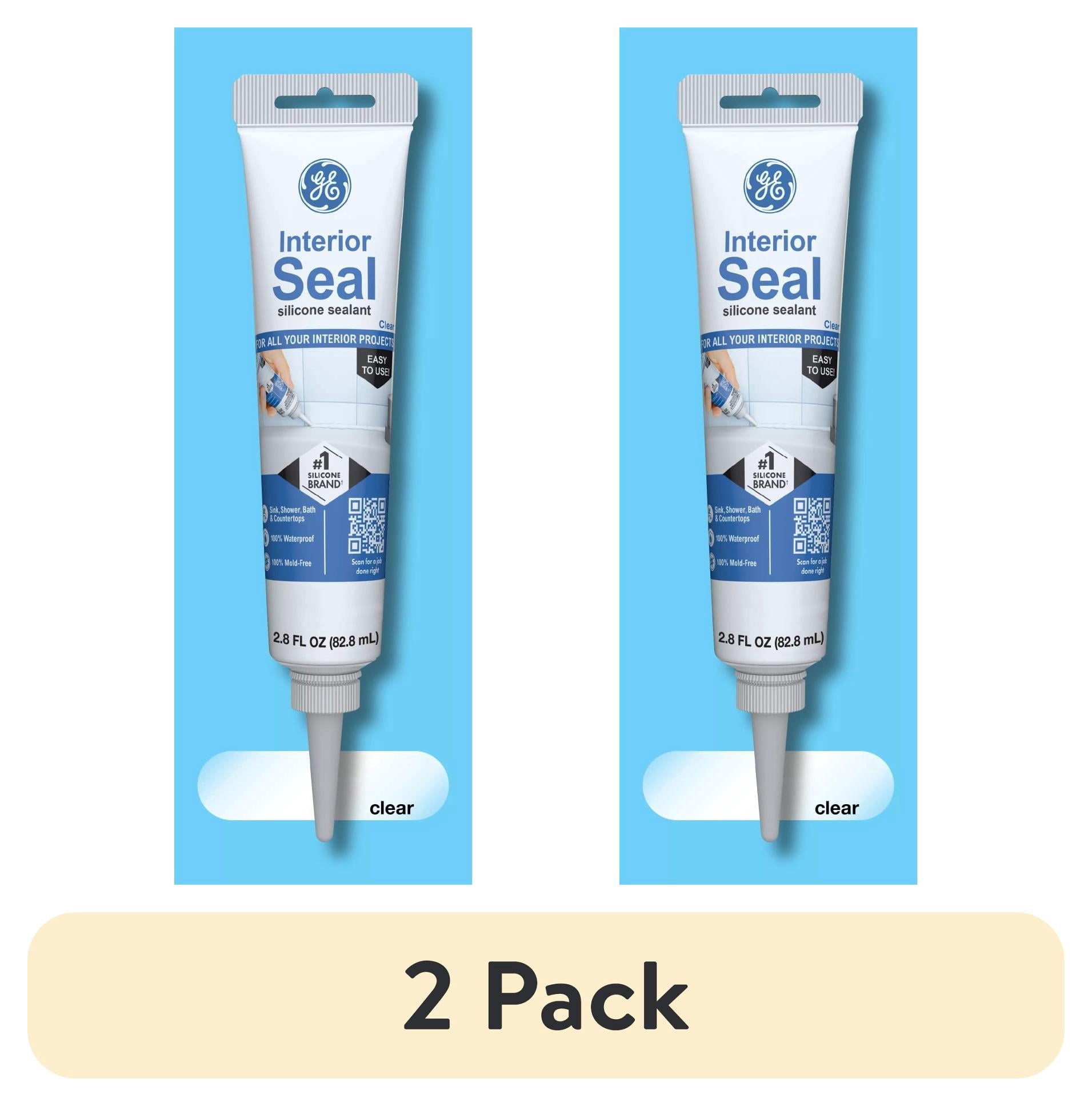 (2 pack) GE Interior Seal Kitchen & Bath, Pack of 1, Clear 2.8 oz Tube