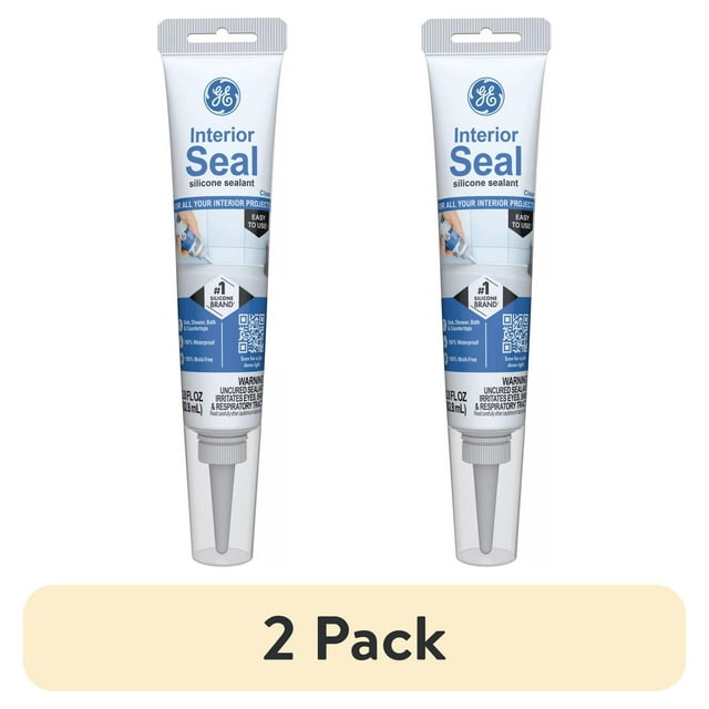 (2 pack) GE Seal Interior Kitchen & Bath, Pack of 1, Clear 2.8 oz Tube