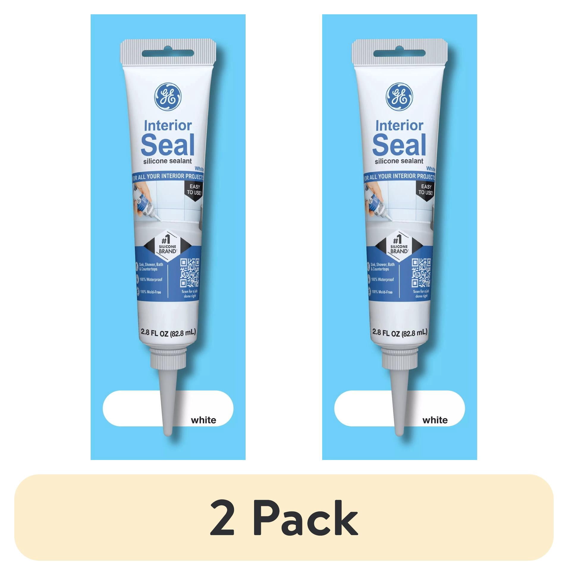 (2 pack) GE Interior Seal Kitchen & Bath, Pack of 1, White 2.8 oz Tube