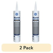 (2 pack) GE Siliconized Acrylic Painters Pro Sealant Seal & Paint, Pack of 1, White 10 fl oz Cartridge