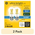 thumbnail image 1 of (2 pack) GE Ultra Bright LED Light Bulbs, 100 Watt, Daylight, A15 Ceiling Fan Bulbs, Medium Base, Clear Finish, 2pk, 1 of 8