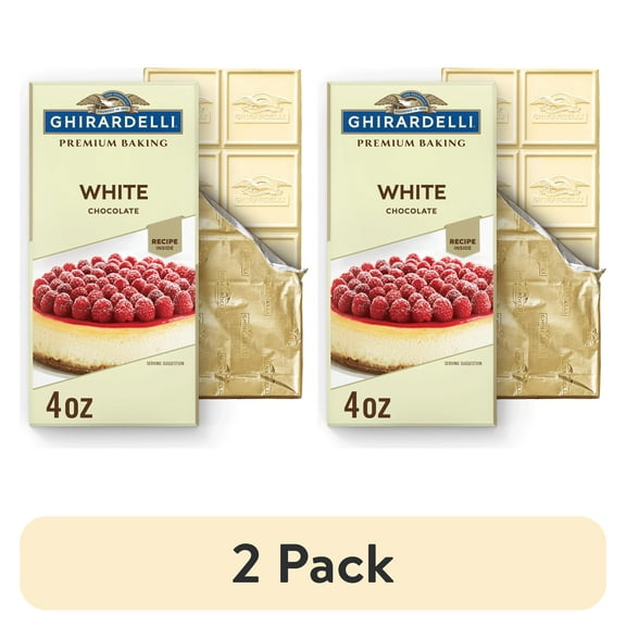 (2 pack) GHIRARDELLI Premium White Chocolate Baking Bar, 4 oz Bar
