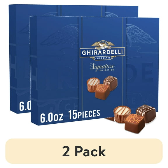 (2 pack) GHIRARDELLI Signature Collection Fine Assorted Chocolates Gift Box, 6 oz