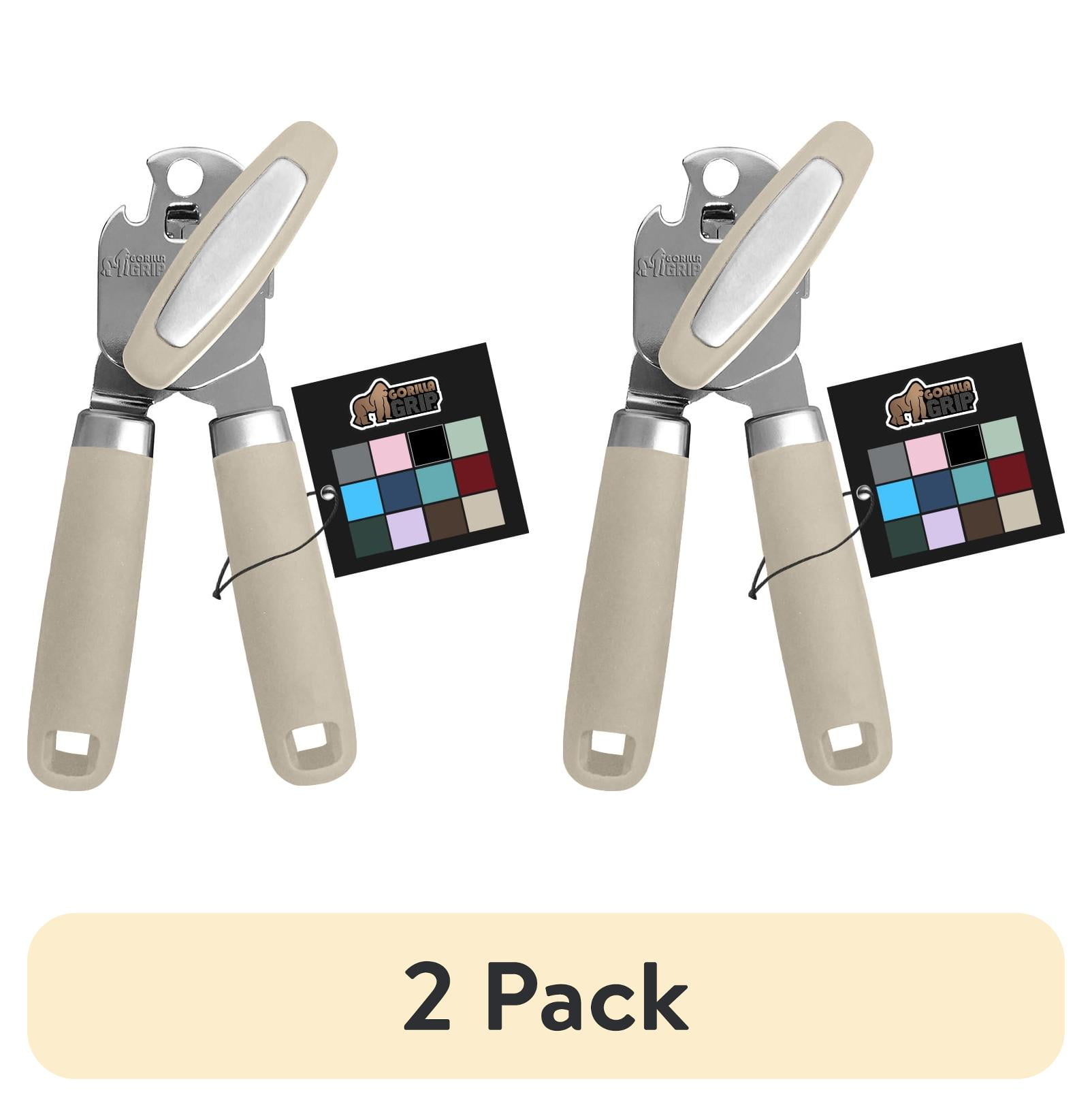 (2 pack) GORILLA GRIP Stainless Steel Manual Can Opener, Soft Touch Handle, Built-In Bottle Opener, Almond - Walmart.com