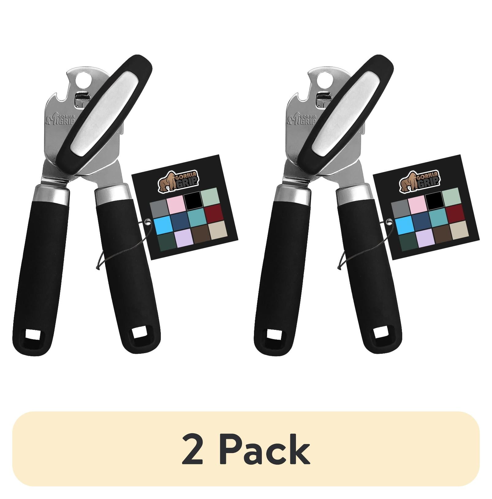 Gorilla Grip Black Stainless Steel Manual Can Opener with Soft Touch Handle