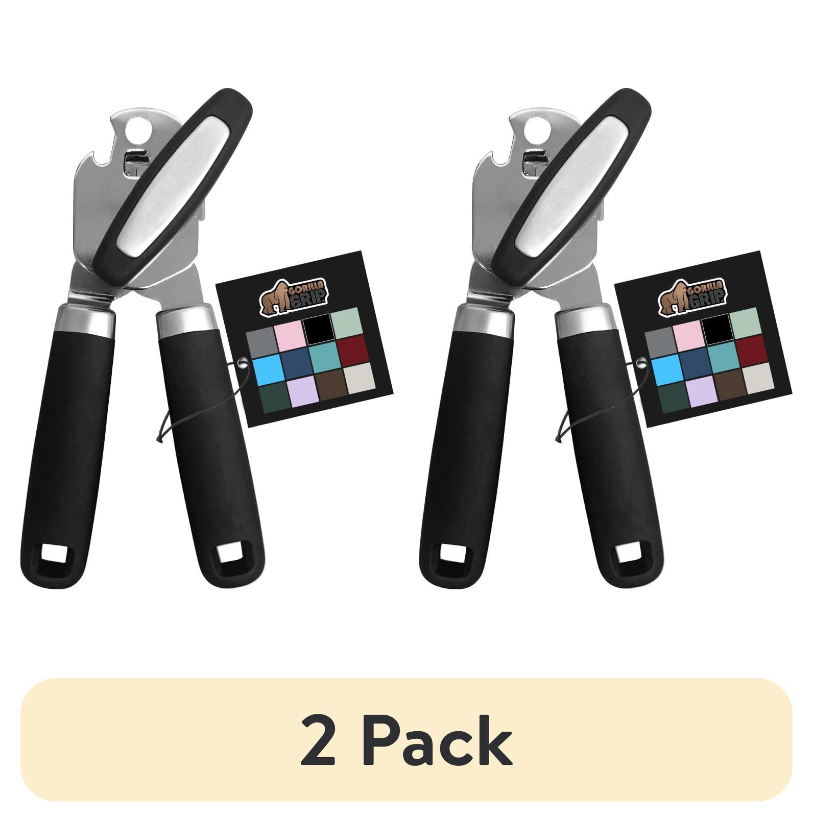 Gorilla Grip Black Stainless Steel Manual Can Opener with Soft Touch Handle